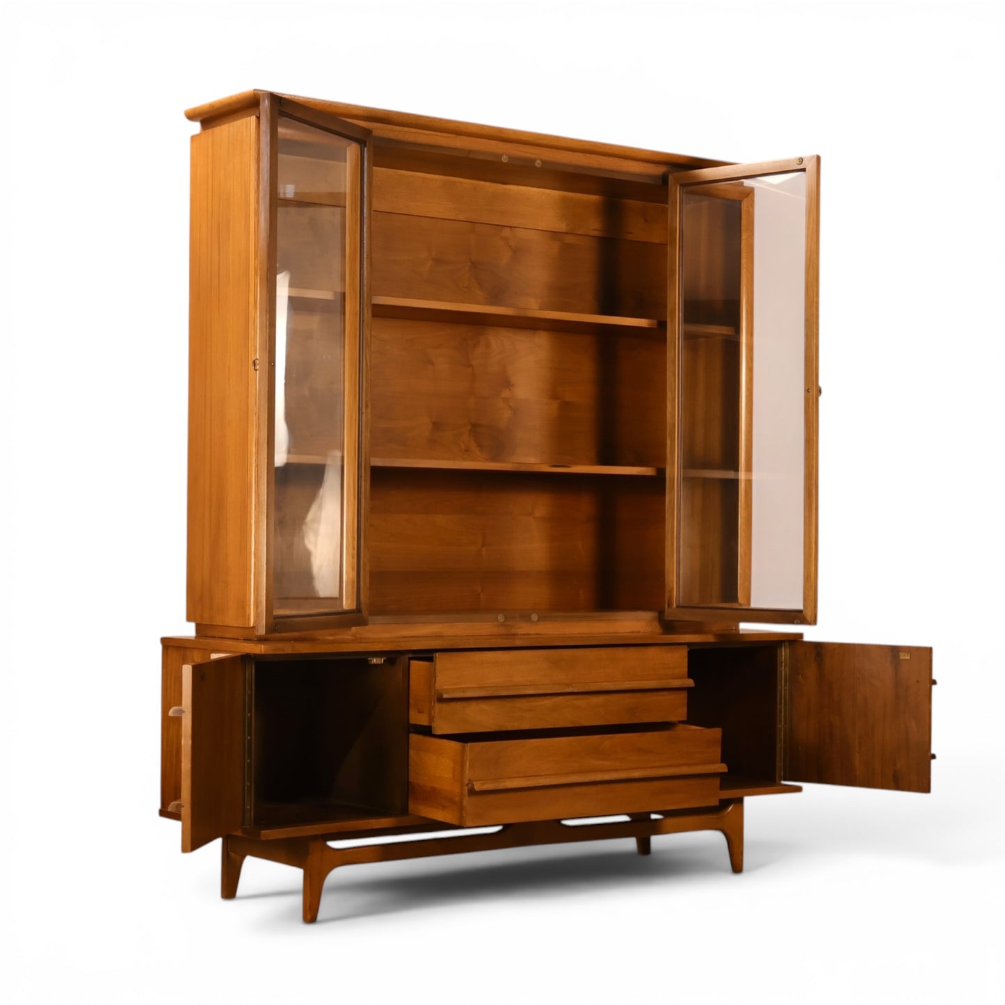 Young Manufacturing china cabinet carved wood handle detail