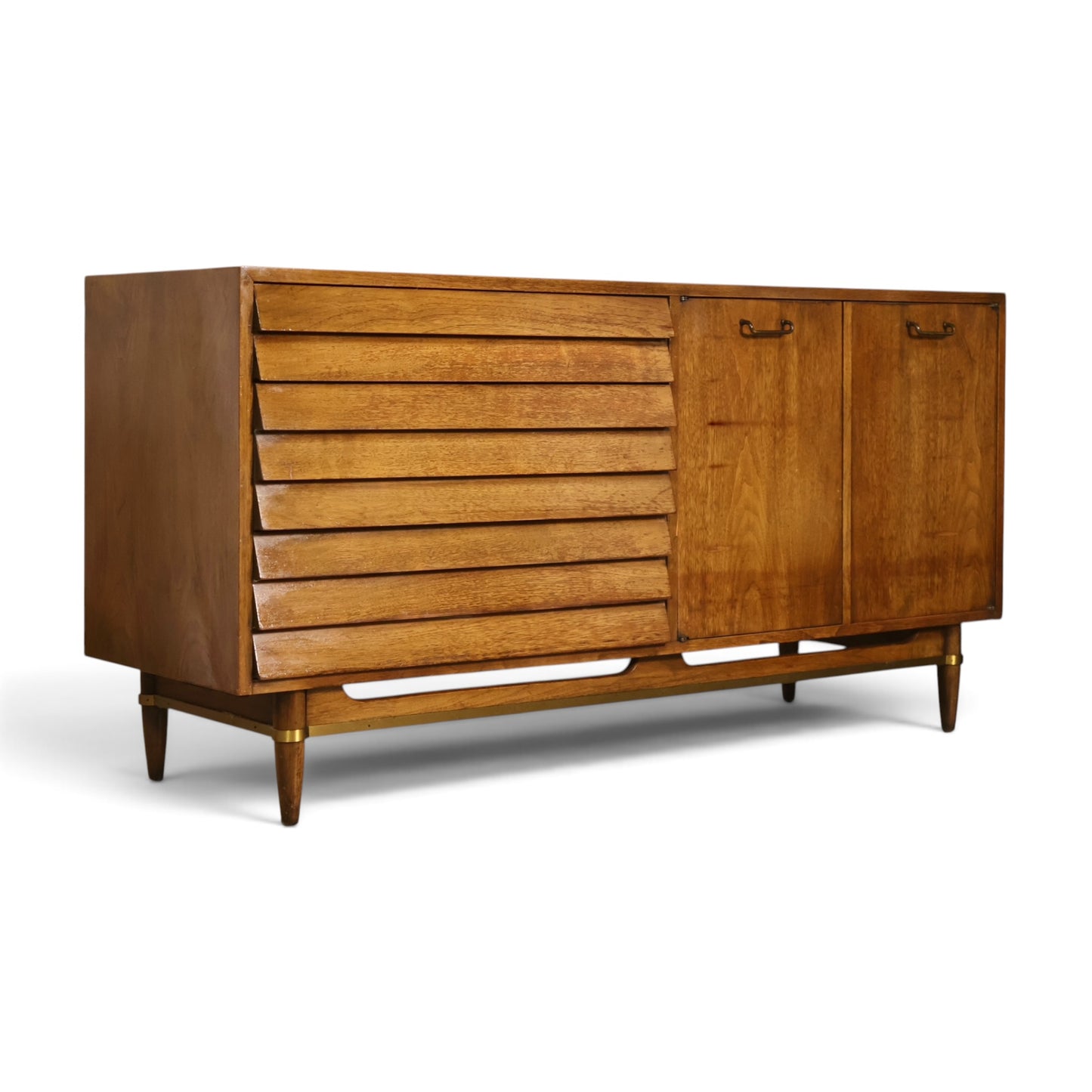 Dania lowboy dresser concealed painted drawer detail