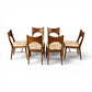 Broyhill Saga dining chairs grouped front view showing crest rail curves