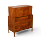 Edmond Spence highboy dresser front angle showing woven drawer fronts