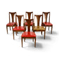 Broyhill Brasilia walnut dining chairs group angle view of six chairs