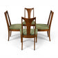 Broyhill Brasilia walnut dining chair seat and leg detail