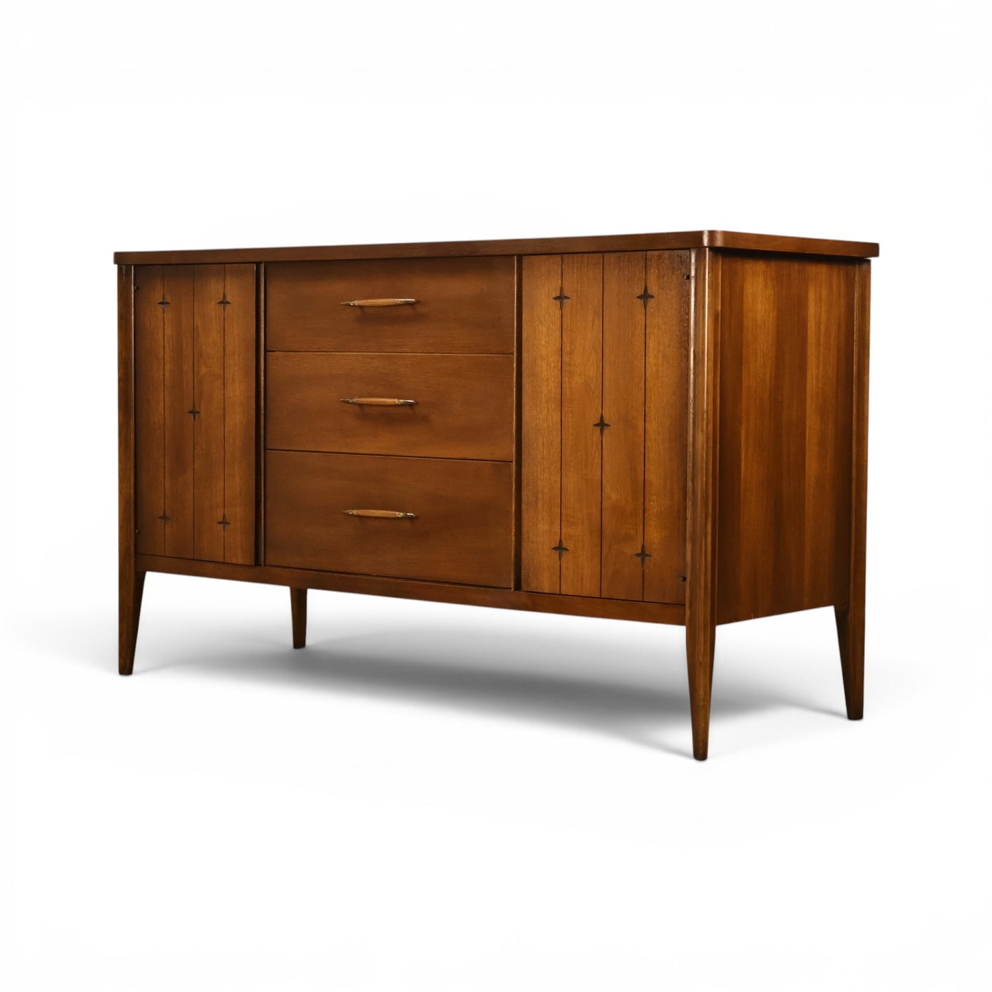 Broyhill Saga credenza angled view with drawers open