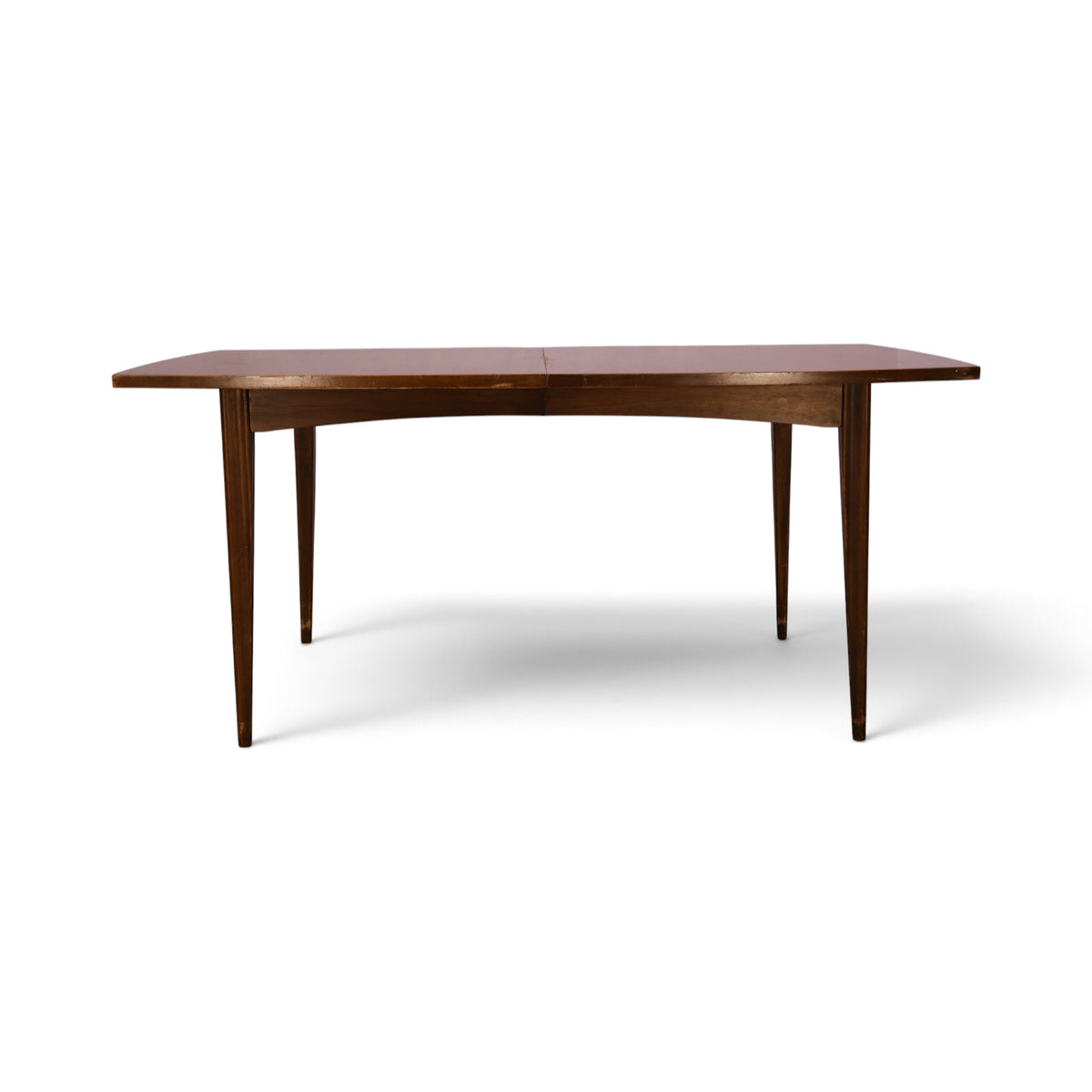 Broyhill Brasilia walnut dining table profile view