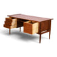 Arne Vodder for HP Hansen teak executive desk angle view with drawers out