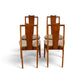 Young Manufacturing atomic walnut dining chairs front view