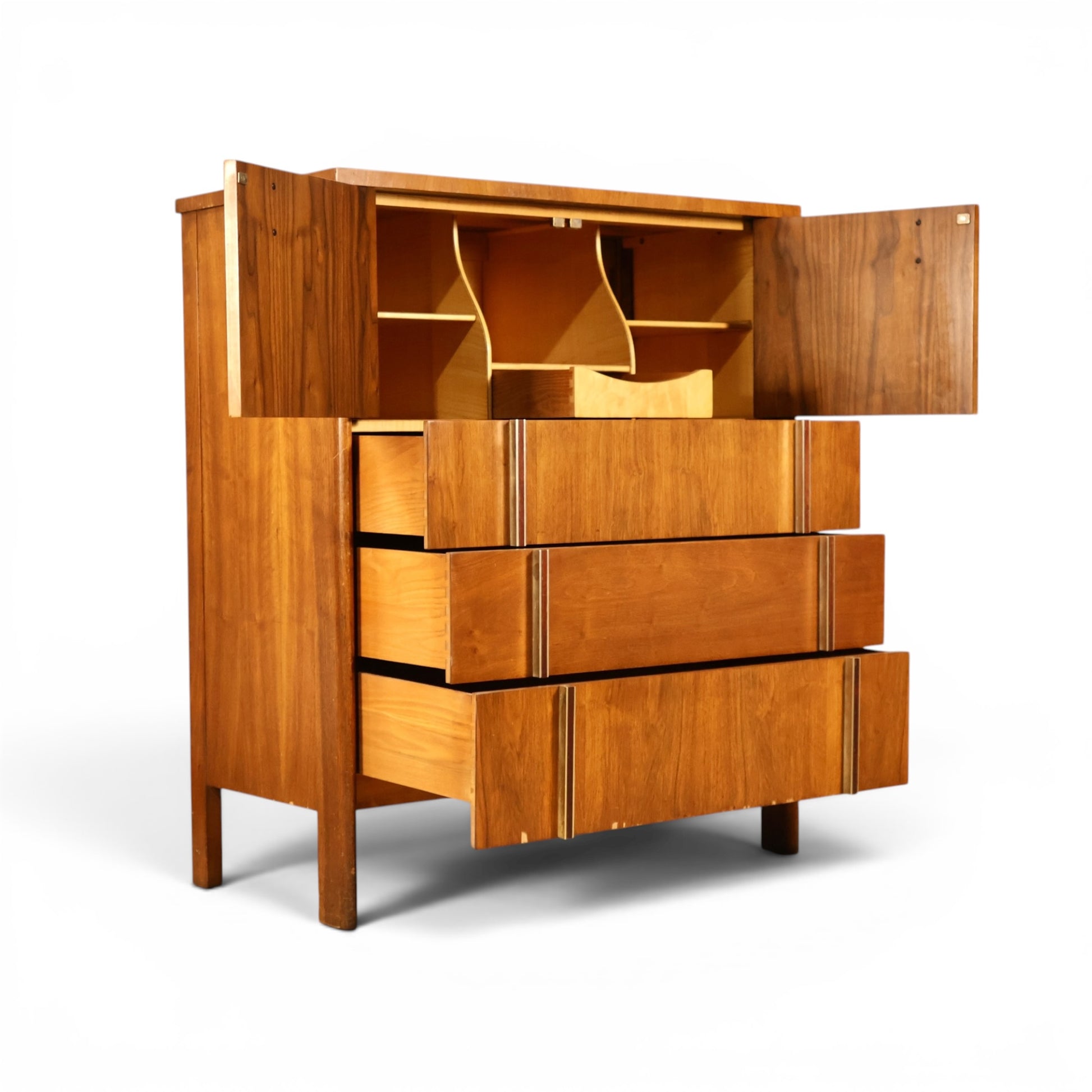 John Widdicomb highboy dresser top surface detail