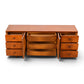 Merton Gershun Harlequin walnut lowboy dresser doors open showing interior drawers