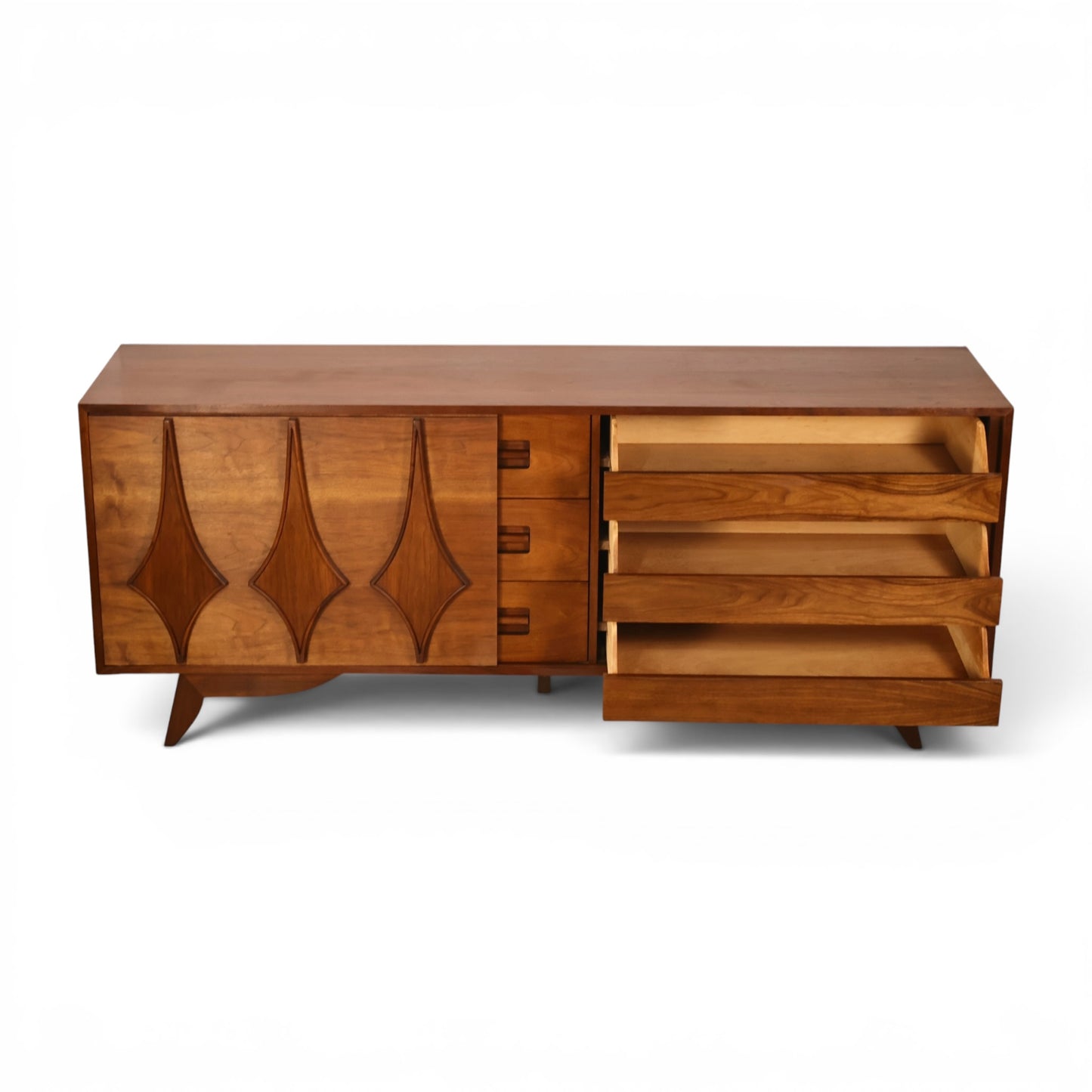 Specialty Woodcraft lowboy with drawers open