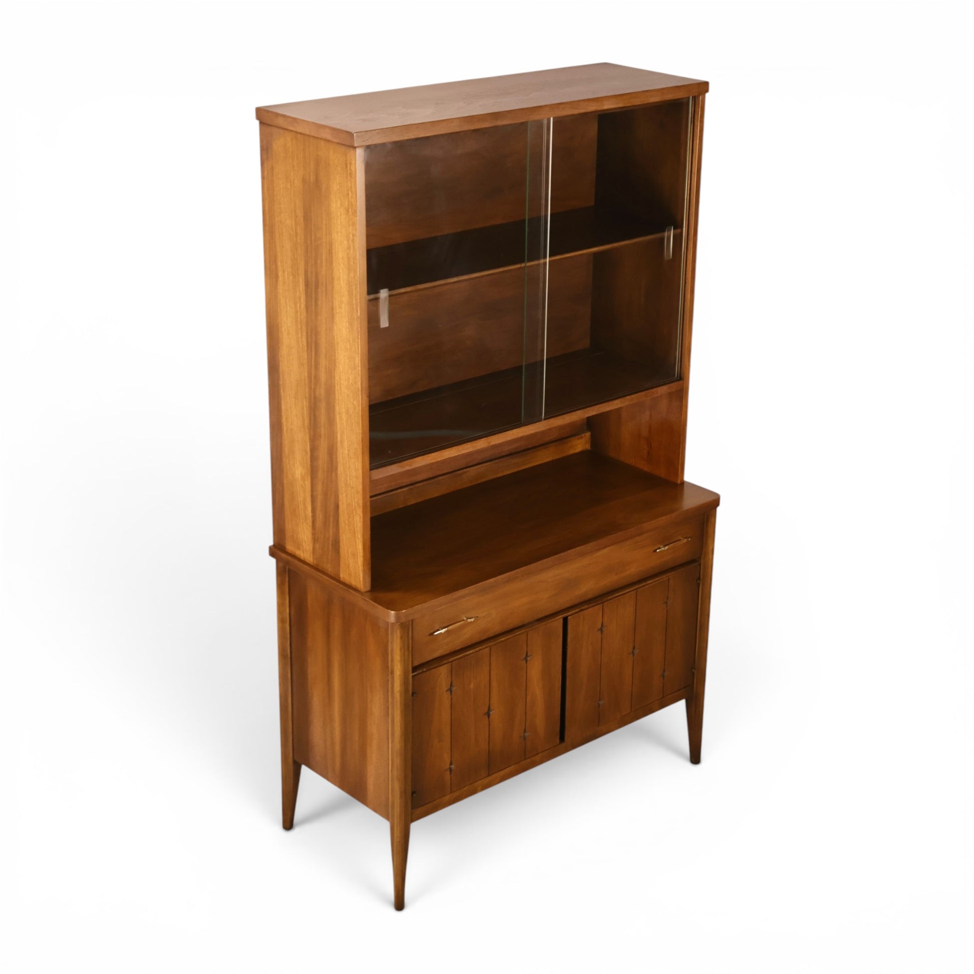 Broyhill Saga china cabinet three quarter view in walnut