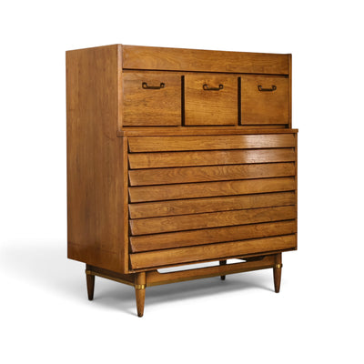 Dania highboy dresser drawer interior detail