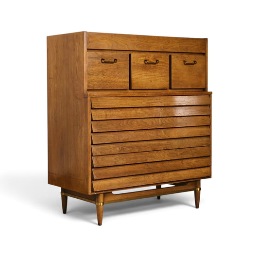 Dania highboy dresser drawer interior detail