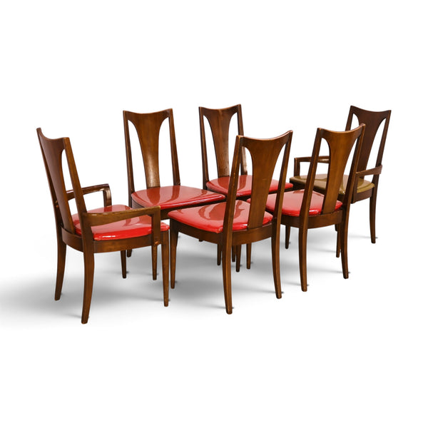Broyhill Brasilia walnut dining chairs group view