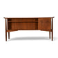 Arne Vodder for HP Hansen teak executive desk back view with bookshelf and cabinet