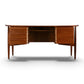 Arne Vodder for HP Hansen teak executive desk front view