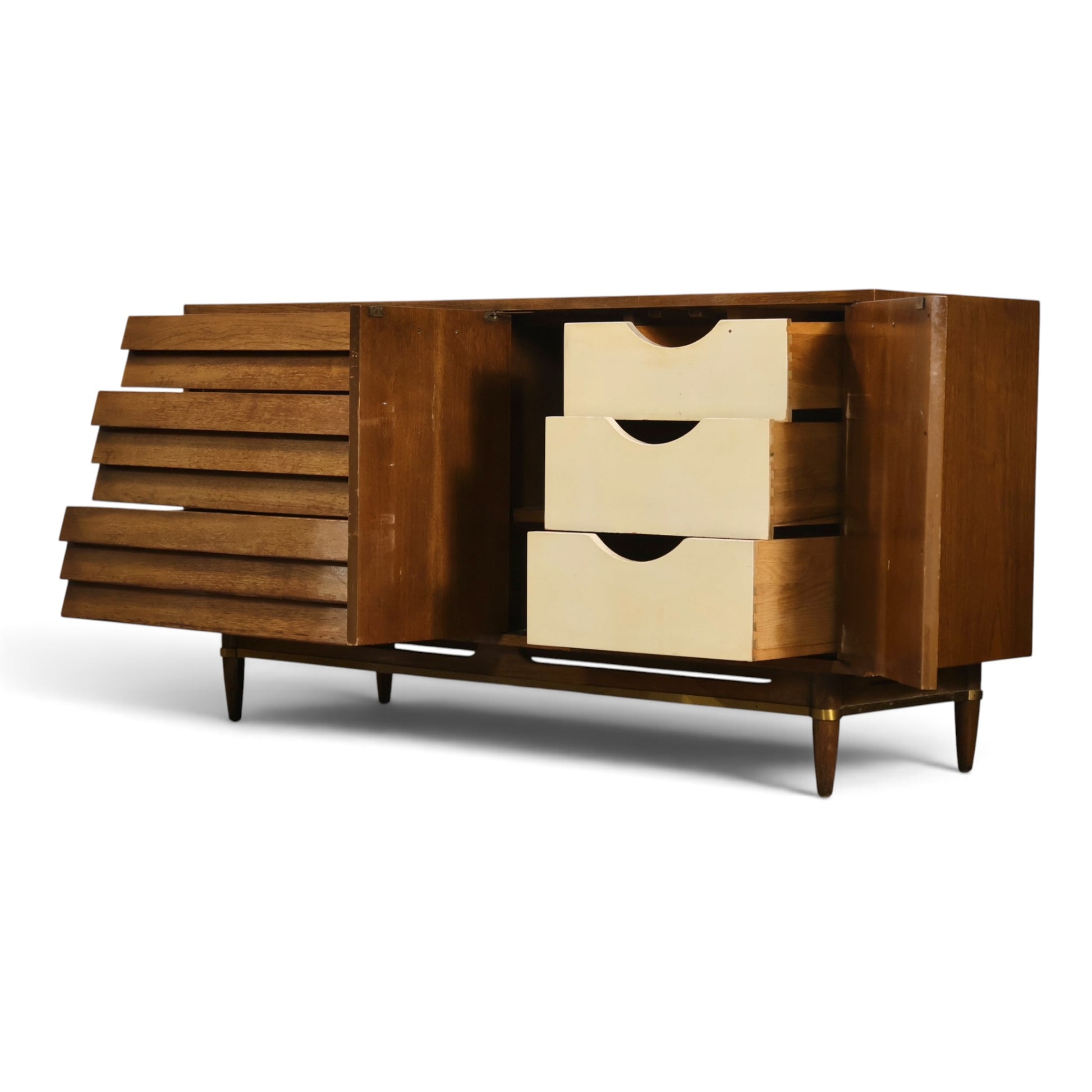 Dania lowboy dresser drawer interior detail