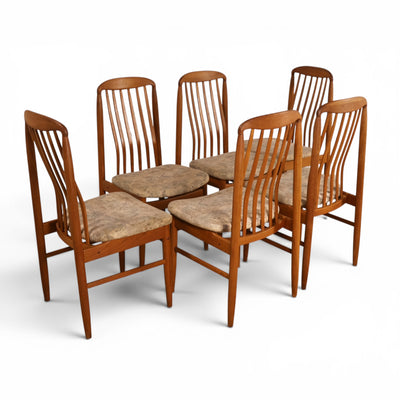 Benny Linden teak dining chair maker tag detail