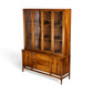 Broyhill Brasilia walnut china cabinet left angle view of glass hutch