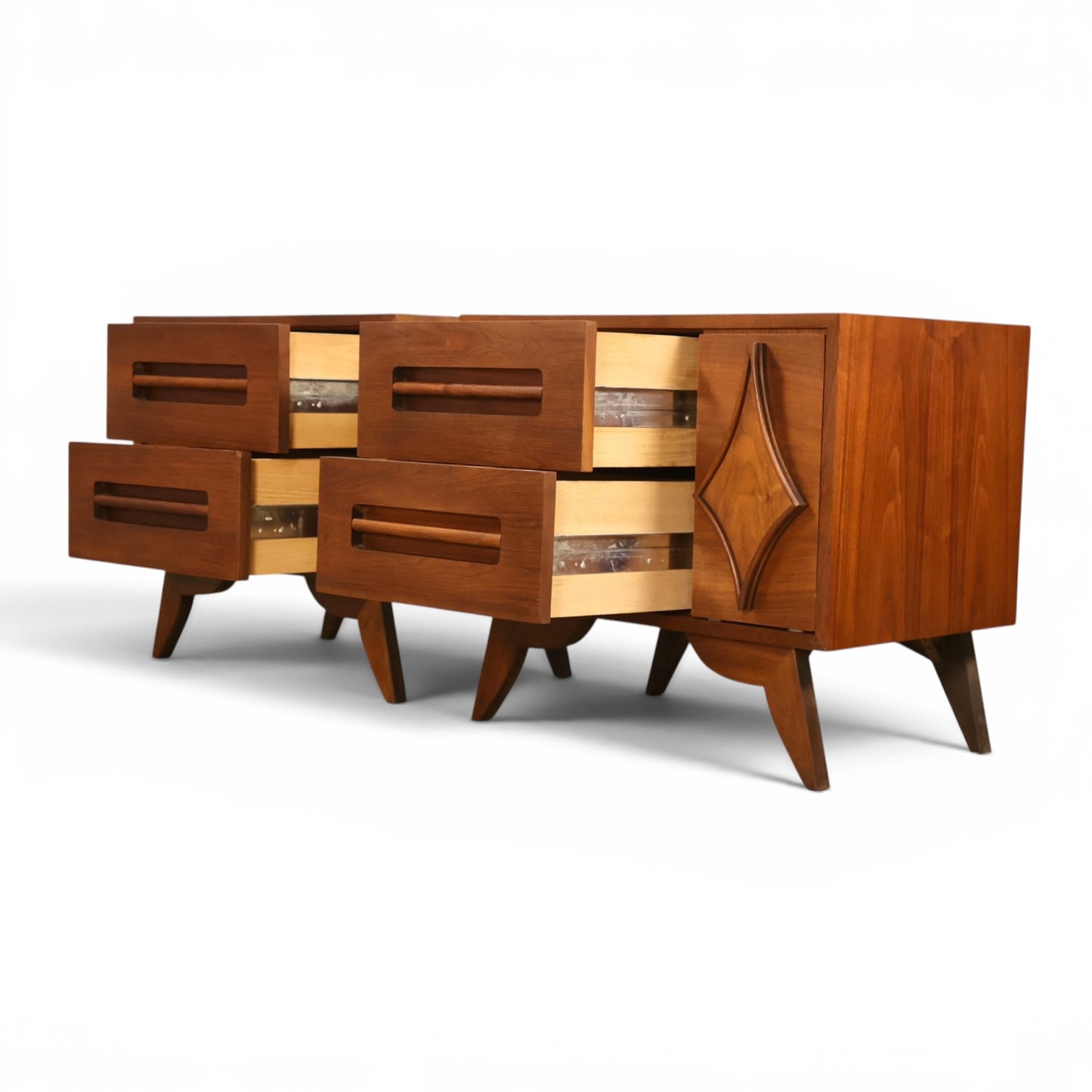 Specialty Woodcraft nightstand splayed leg detail