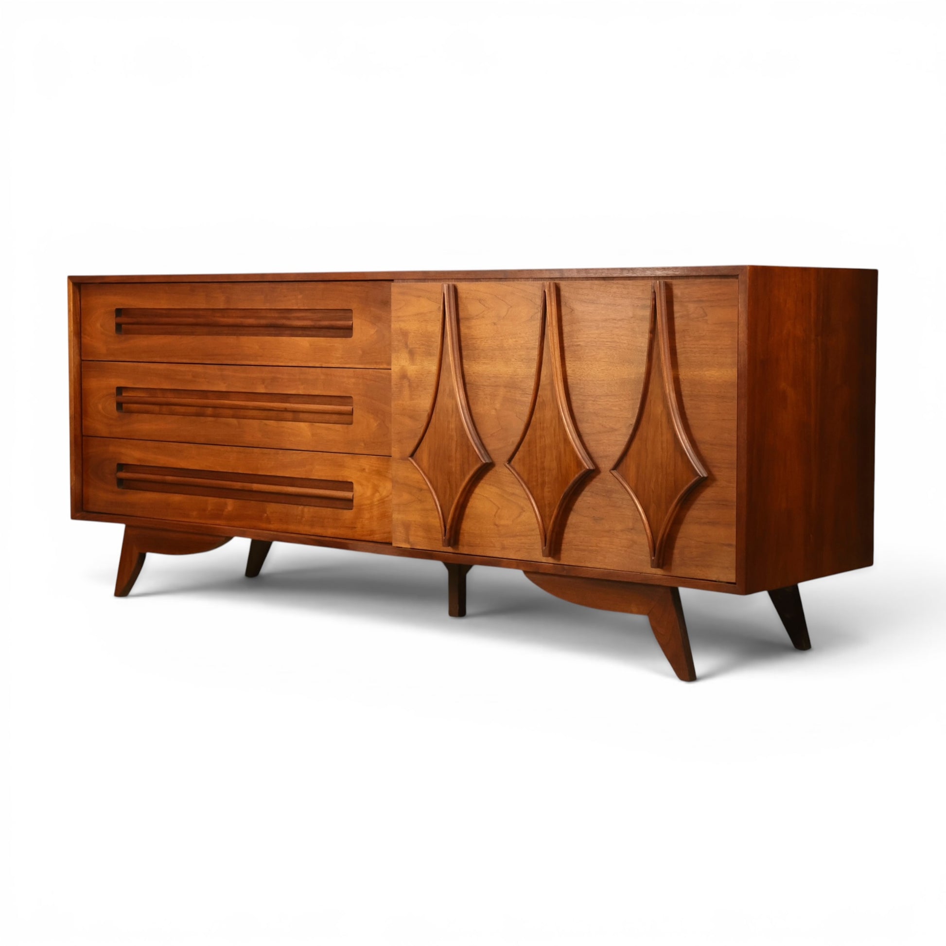 Specialty Woodcraft lowboy drawers open angled view
