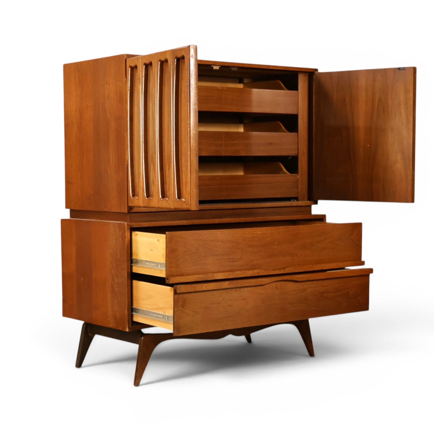 Tobago highboy dresser open upper cabinet