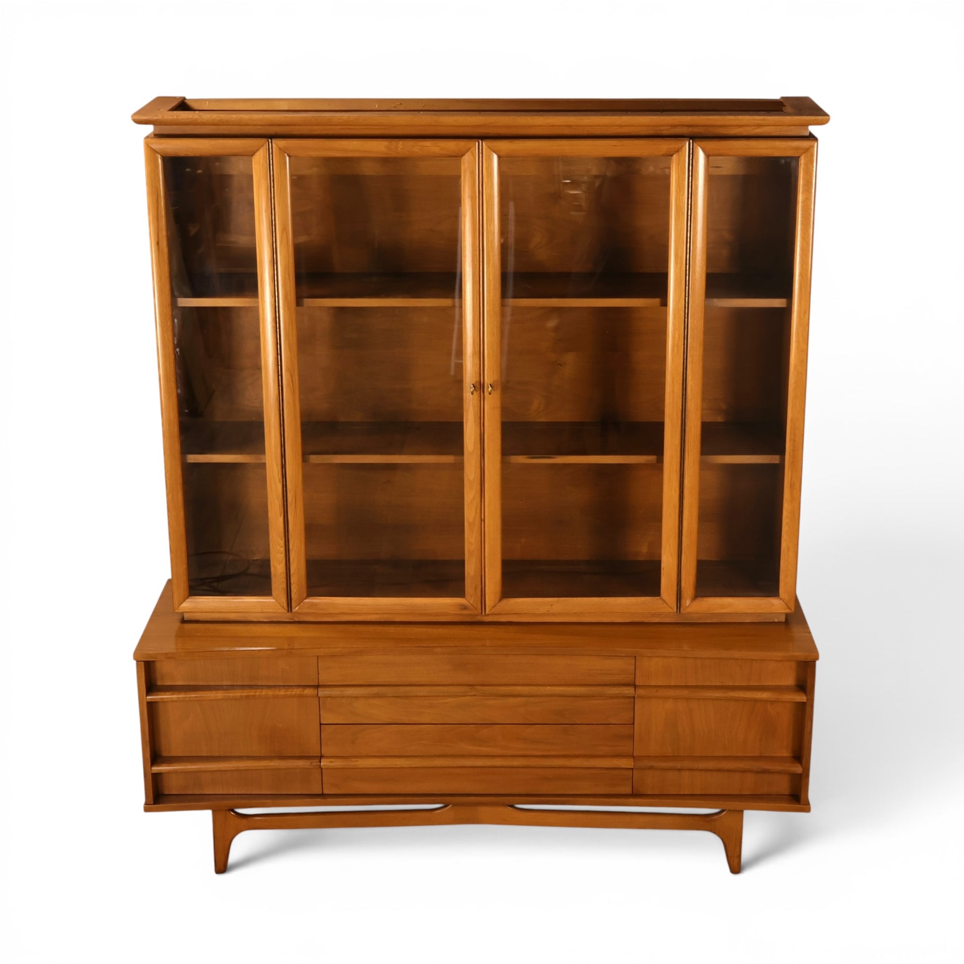 Young Manufacturing concave china cabinet straight front view