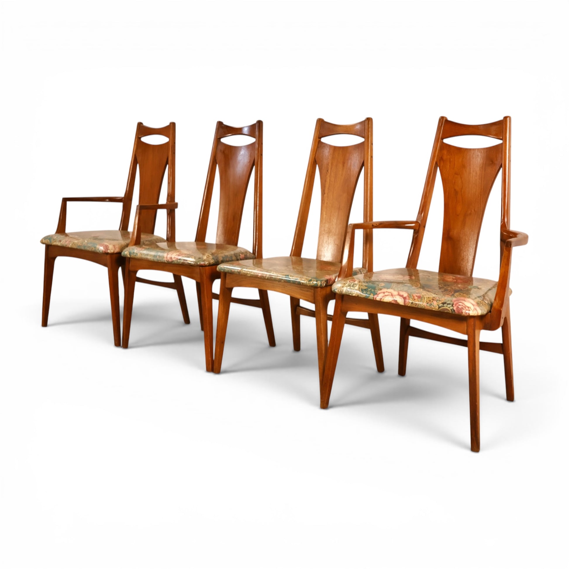 Young Manufacturing walnut dining chair frame detail