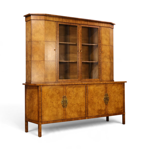 Mastercraft for Daniel Jones burl china cabinet left angle view