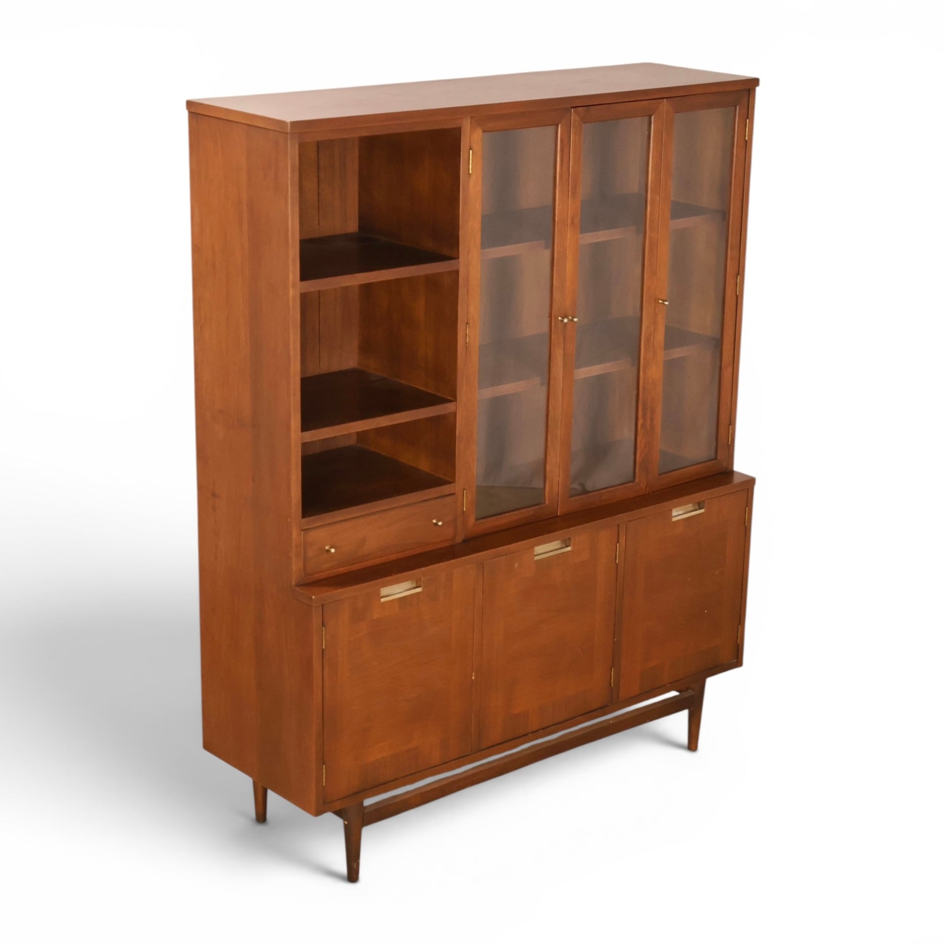 American of Martinsville Accord MCM Walnut China Cabinet c.1960s