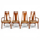 Young Manufacturing walnut mid century modern dining chairs full set view