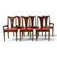Broyhill Brasilia walnut dining chairs row view