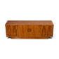 Specialty Woodcraft sculpted walnut and burl credenza front view from above