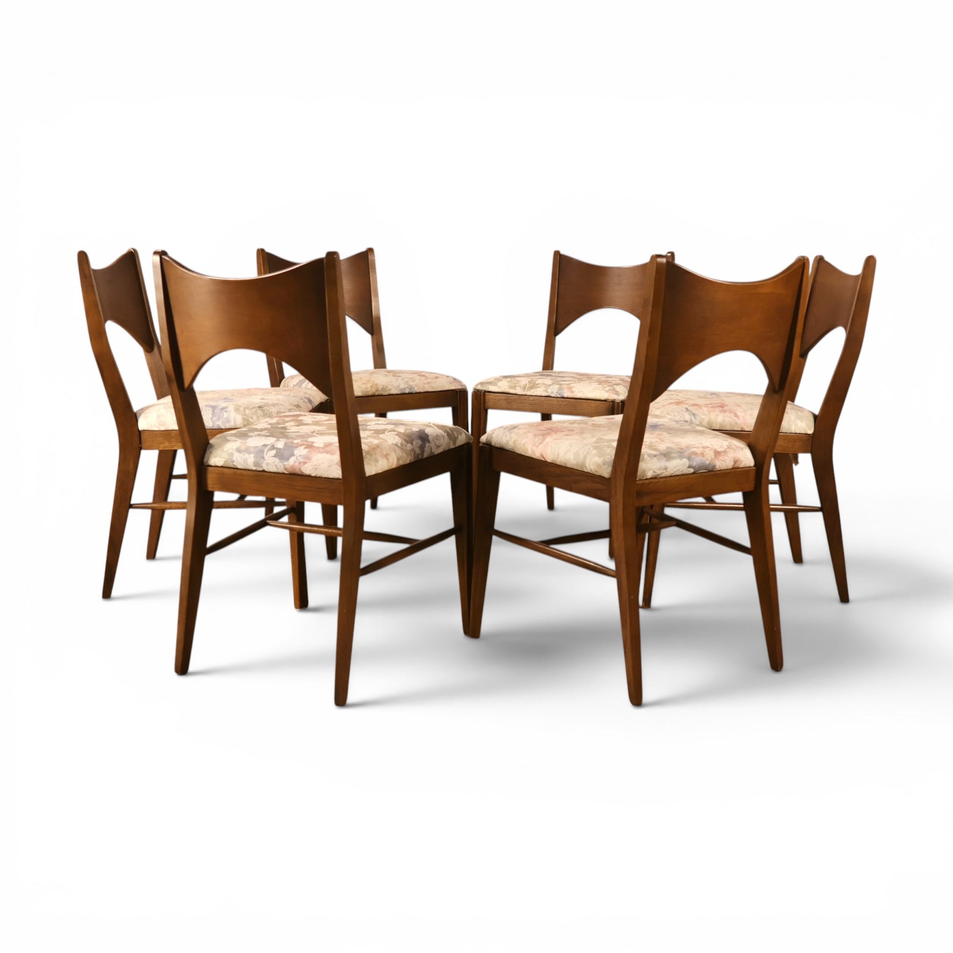 Broyhill Saga set of six dining chairs grouped around view