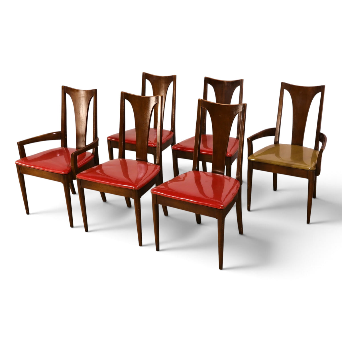 Broyhill Brasilia walnut dining chairs group view