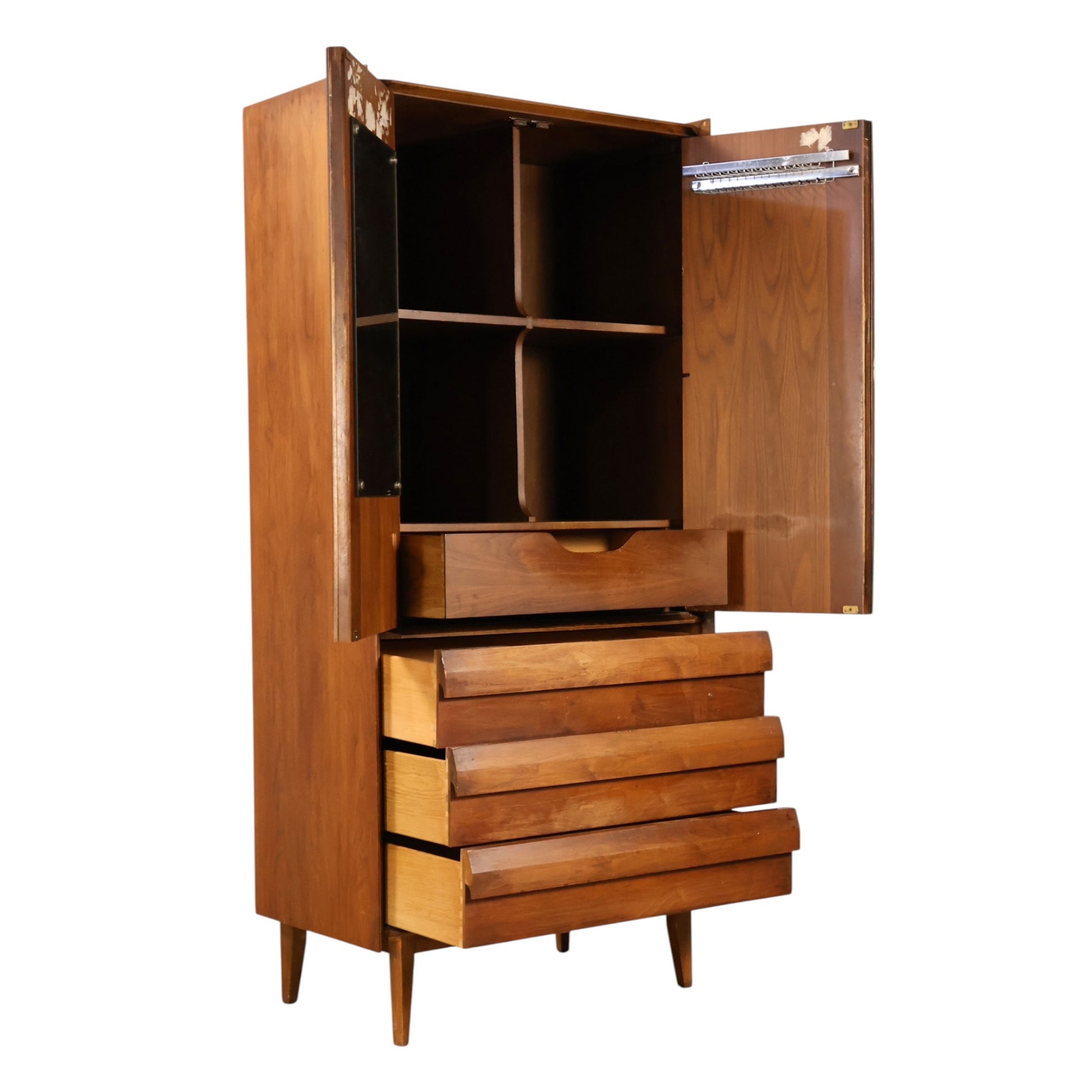 Lane First Edition armoire fully open with drawers extended
