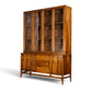 Broyhill Brasilia walnut china cabinet low left angle view