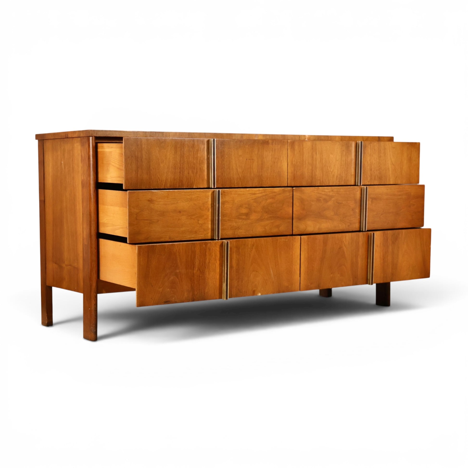 John Widdicomb lowboy dresser top surface detail