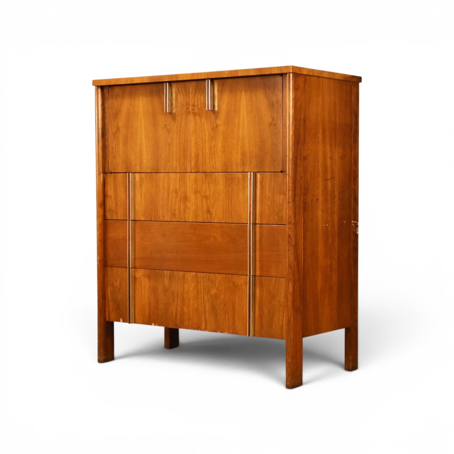 John Widdicomb highboy dresser round tapered leg detail