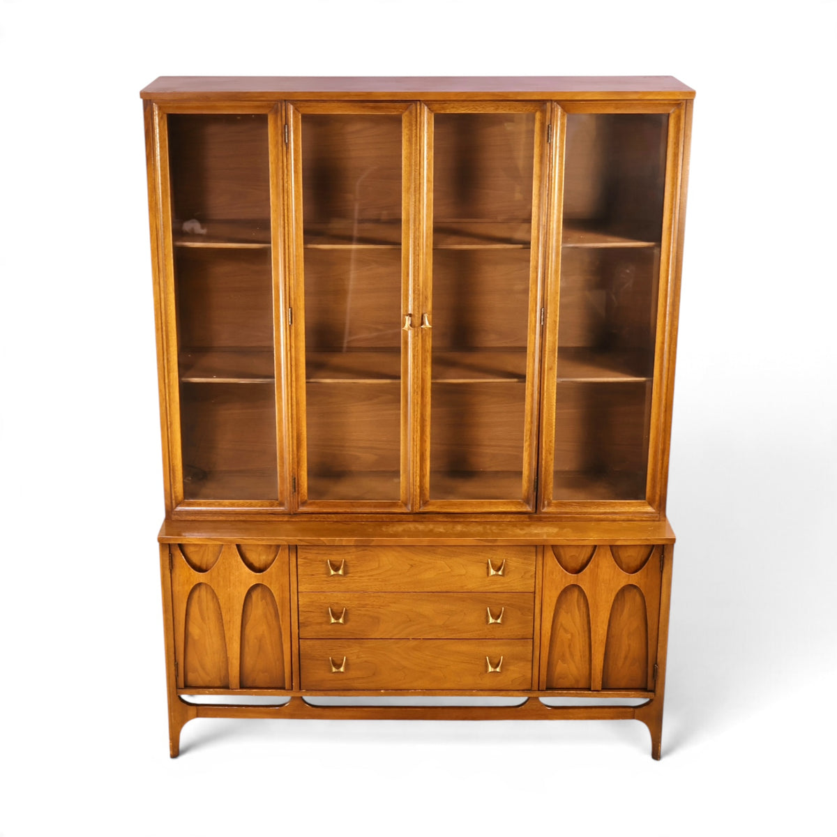 Broyhill Brasilia walnut china cabinet front view with doors closed
