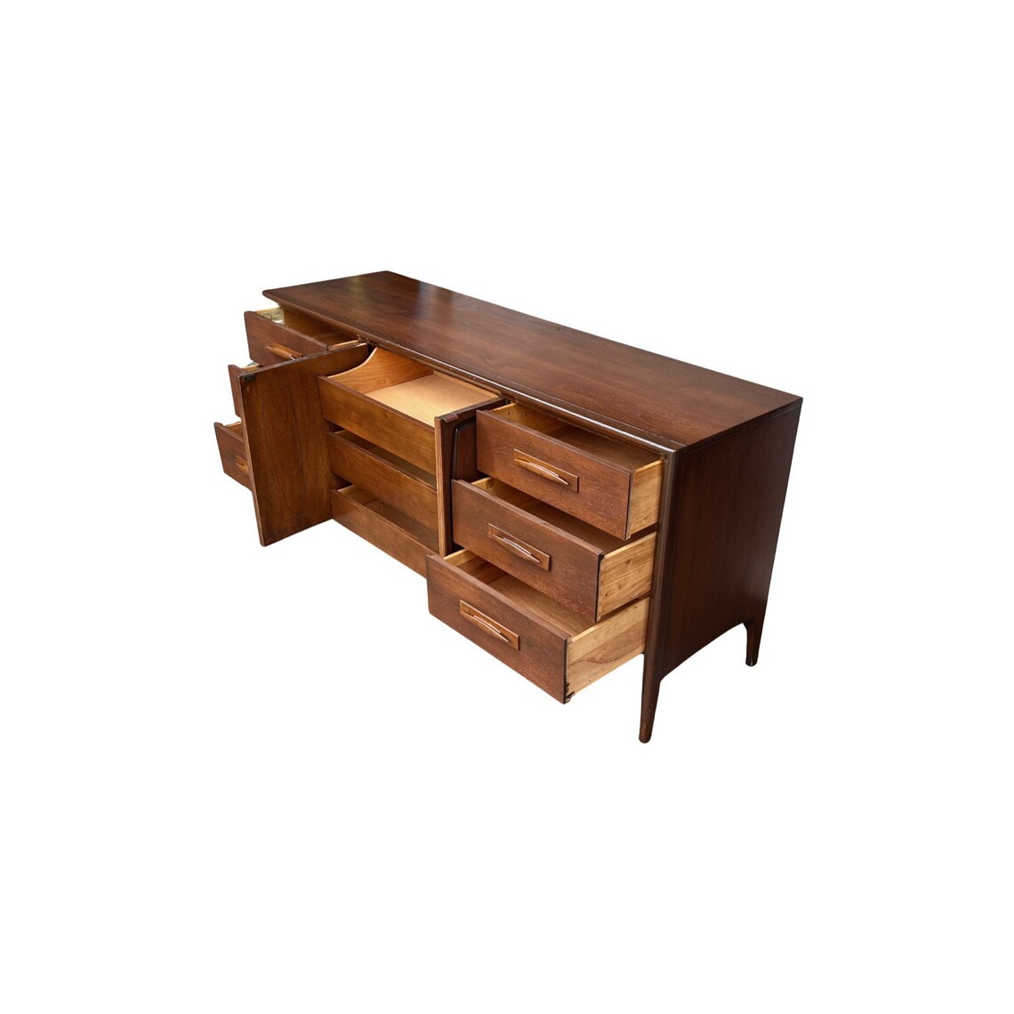 Nine Dovetailed Drawers and Signature Routed Curves - Vintage Broyhill Emphasis Dresser