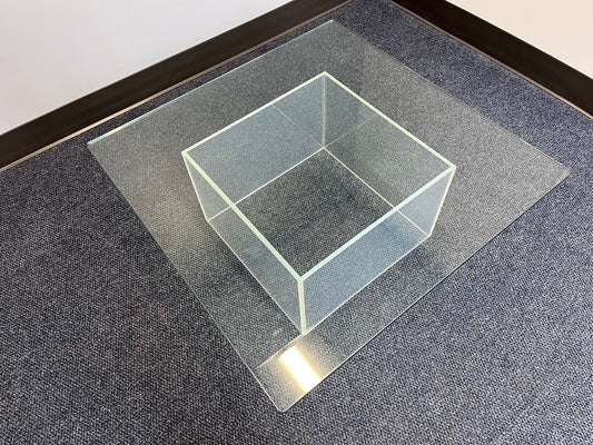Lucite & Glass Seamless Mid Century Modern Geometric Minimalist Coffee Table c. 1960s