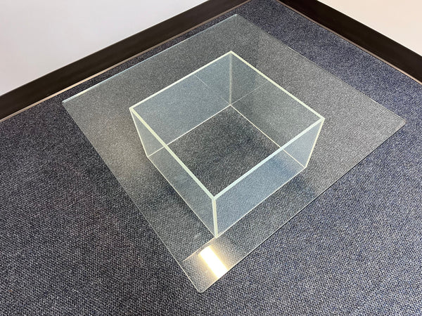 Lucite & Glass Seamless Mid Century Modern Geometric Minimalist Cof... — front view