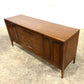 Broyhill Emphasis Mid Century Modern Walnut 3 Drawer Buffet Credenza