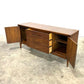 Broyhill Emphasis Mid Century Modern Walnut 3 Drawer Buffet Credenza