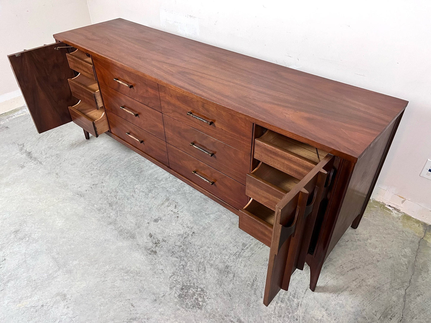 Vintage Kent Coffey Perspecta dresser made in the USA with high-quality craftsmanship
