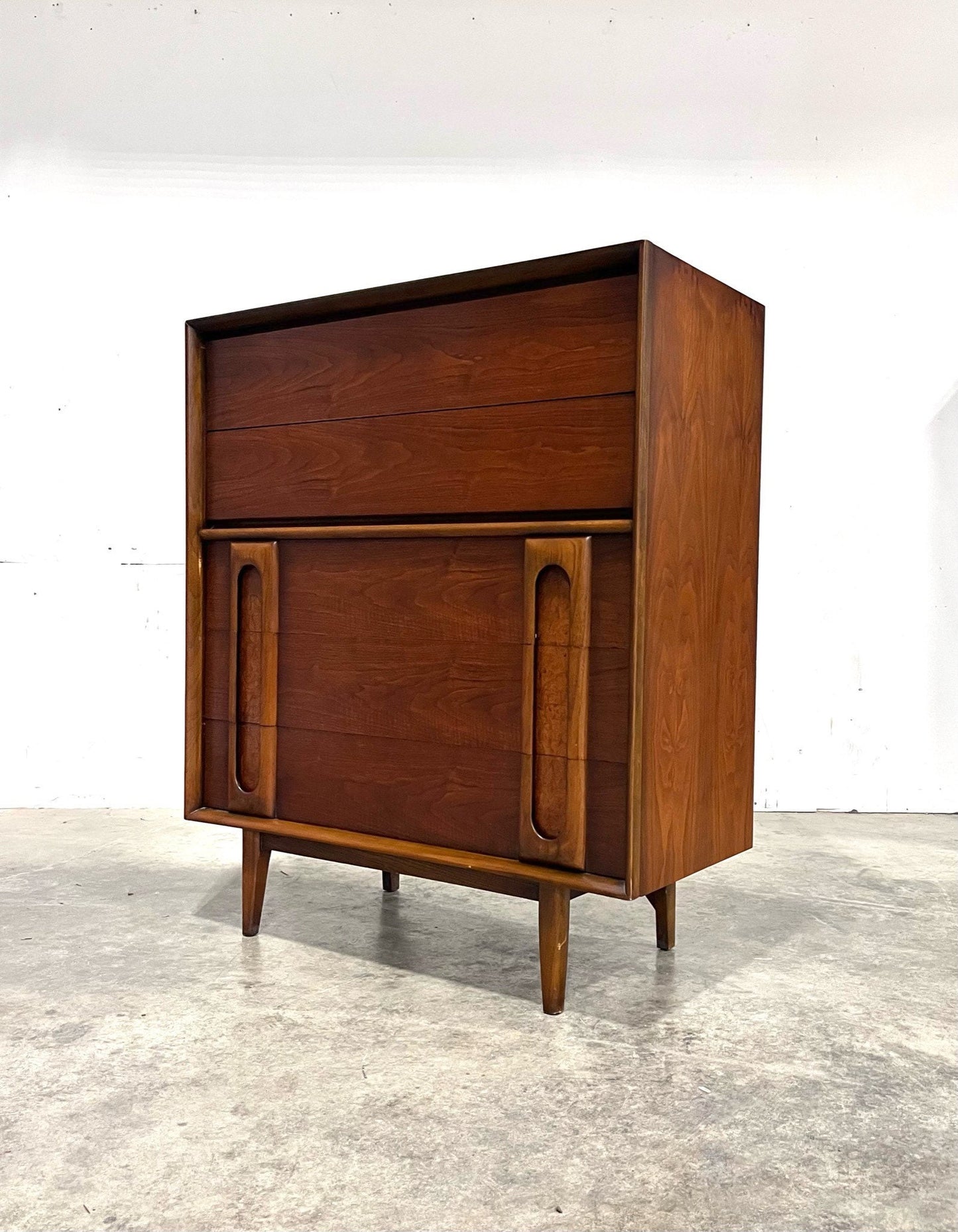 Lane “Summit Collection” 5 Drawer Mid Century Modern Highboy Dresser c. 1960s
