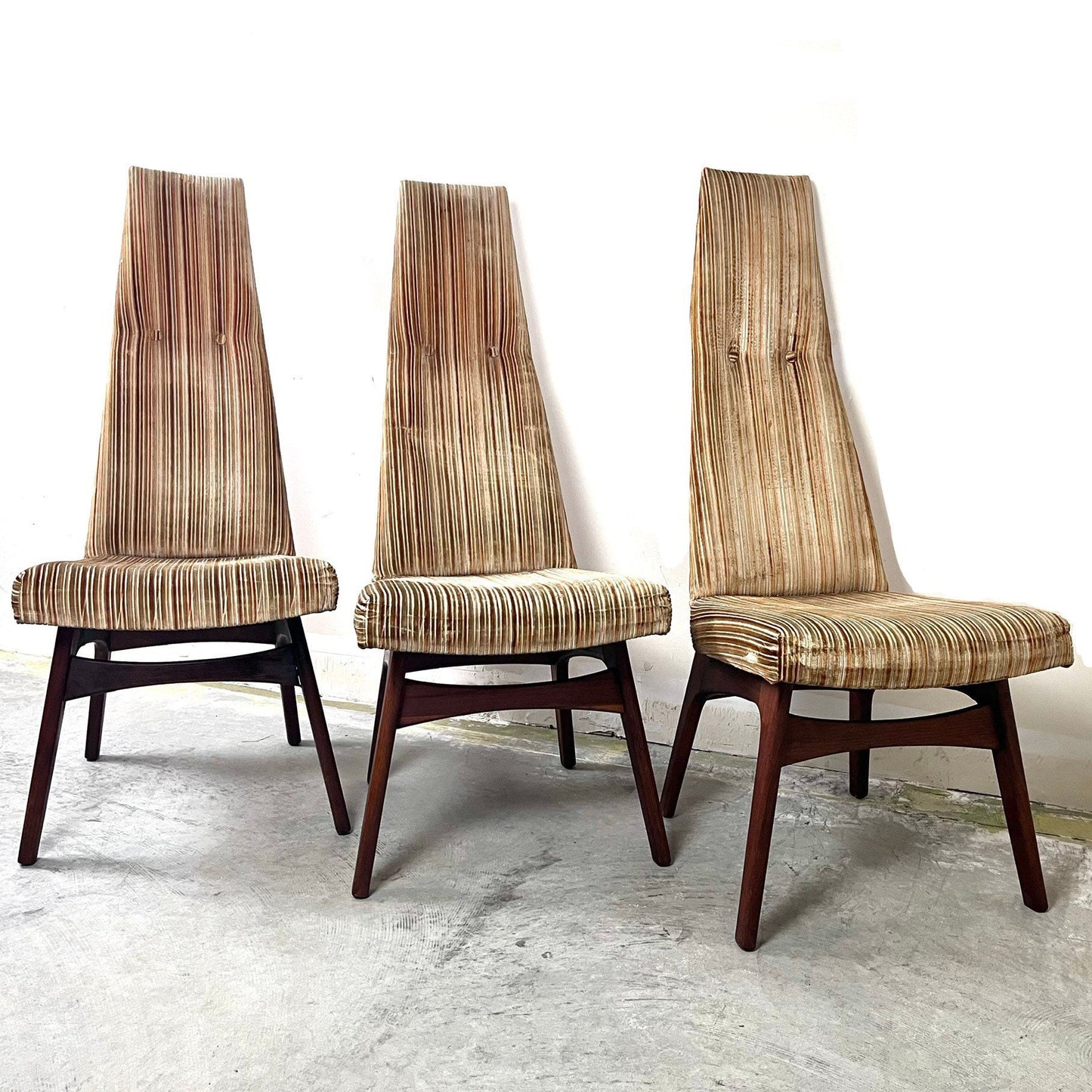 Adrian Pearsall for Craft Associates (1 Chair) High Back Angled Dining or Accent Chairs c. 1960s