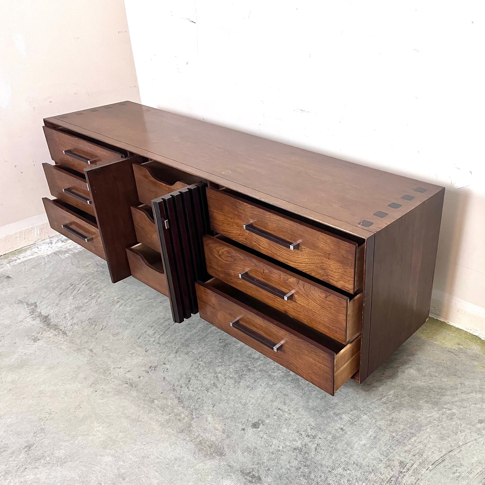 Lane Tower Suite Mid Century Modern Longboy 9 Drawer Walnut and R... MOD CITY MADNESS Lane Tower Suite Mid Century Modern Longboy 9 Drawer Walnut and R... MOD CITY MADNESS