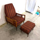 Western Bed Products of NY Mid Century Modern Lounge Easy Chair and Ottoman c. 1960s