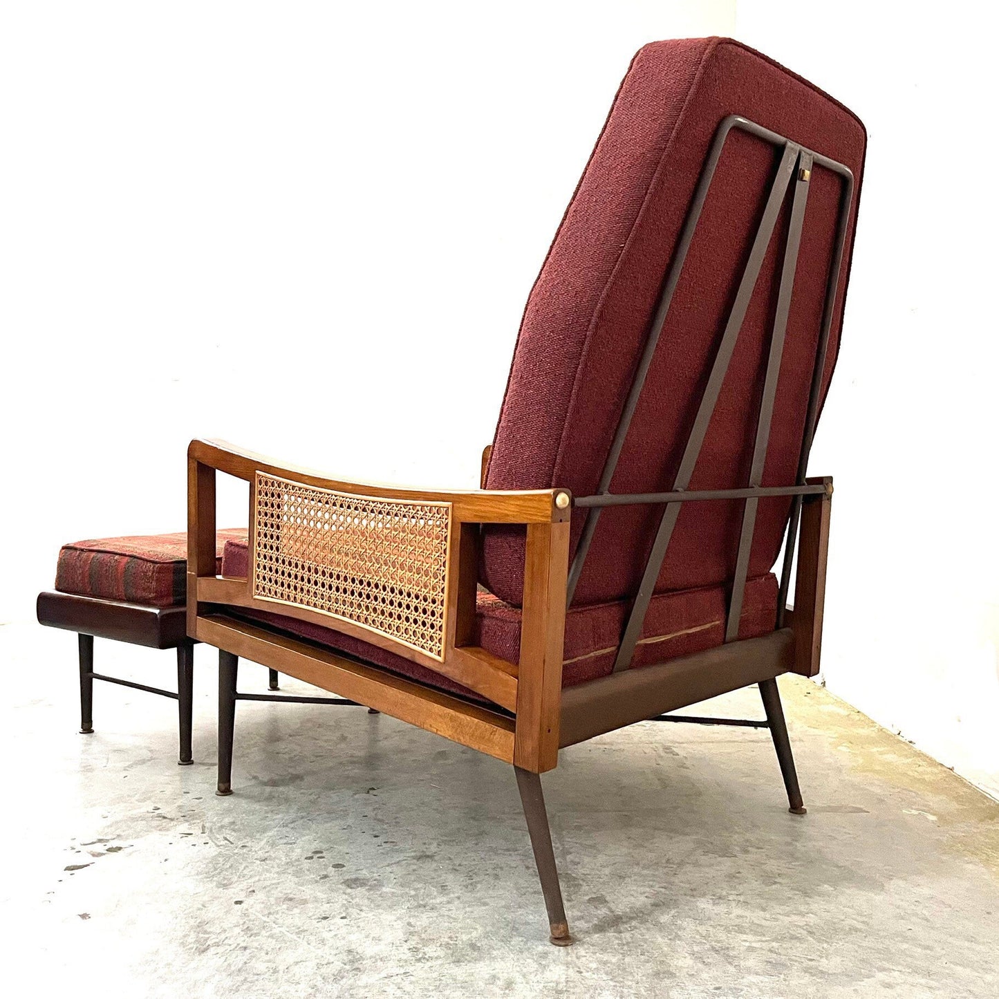 Western Bed Products of NY Mid Century Modern Lounge Easy Chair and Ottoman c. 1960s